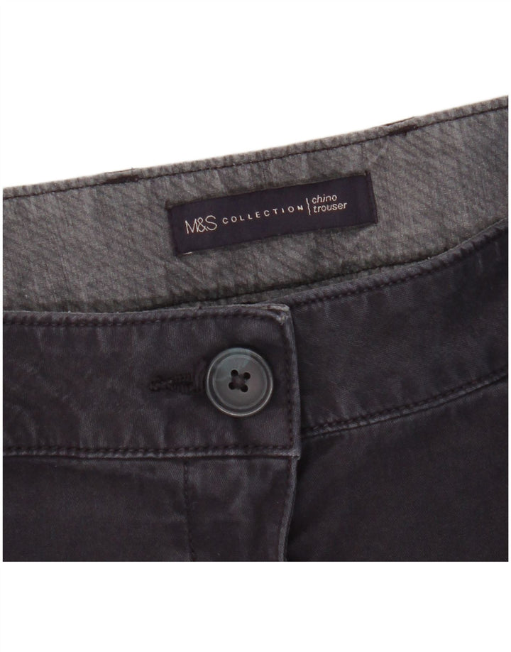Calça chino reta feminina Marks & Spencer W38 L28 azul marinho