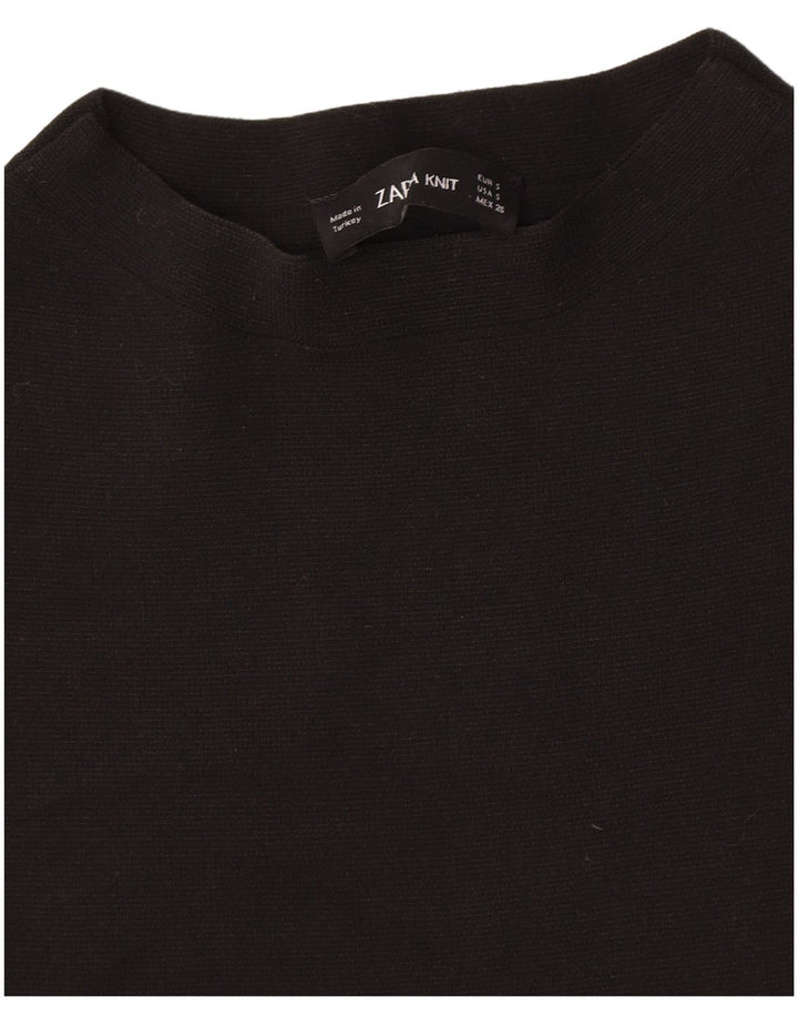 Zara Womens Vest Top UK 8 Pequeno Preto
