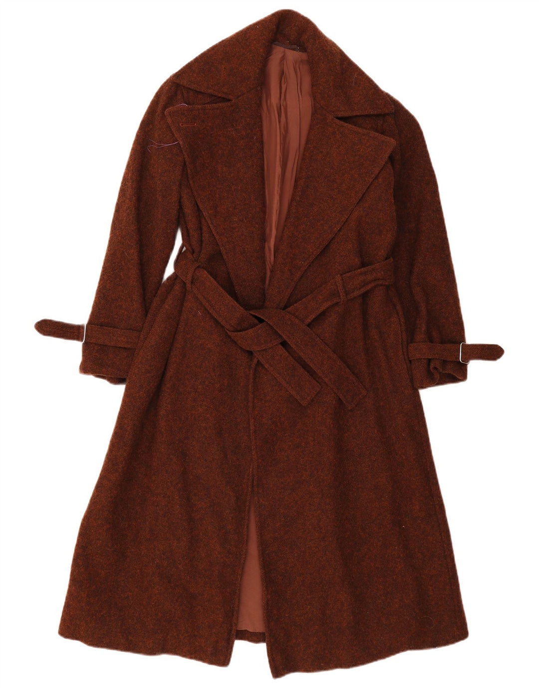 Sobretudo feminino vintage UK 8 pequeno marrom