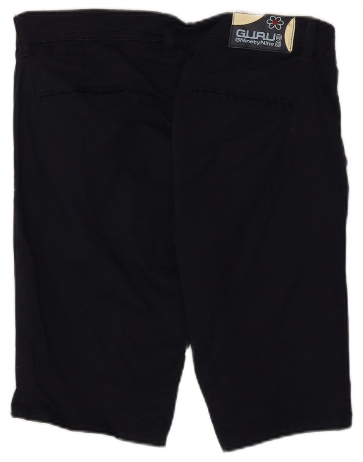 Guru Womens Chino Shorts IT 46 Grande W34 Azul Marinho Algodão