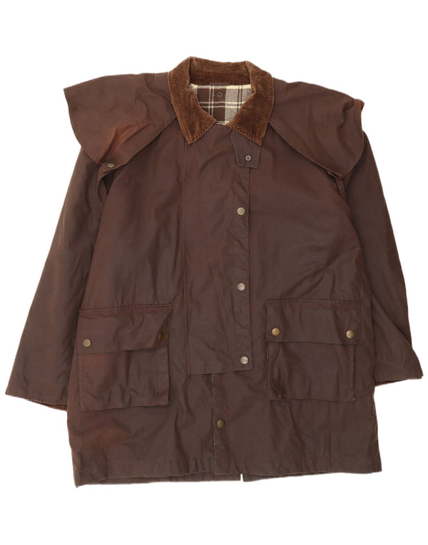 Jaqueta masculina de algodão encerado Derby UK 40 grande marrom