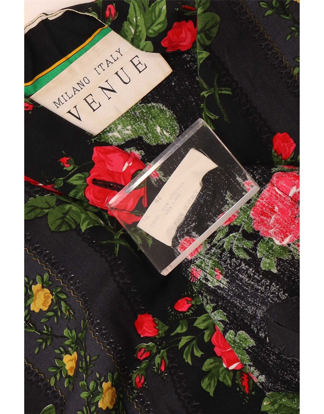 Blusa feminina Avenue manga 3/4 oversized IT 42 médio preto floral