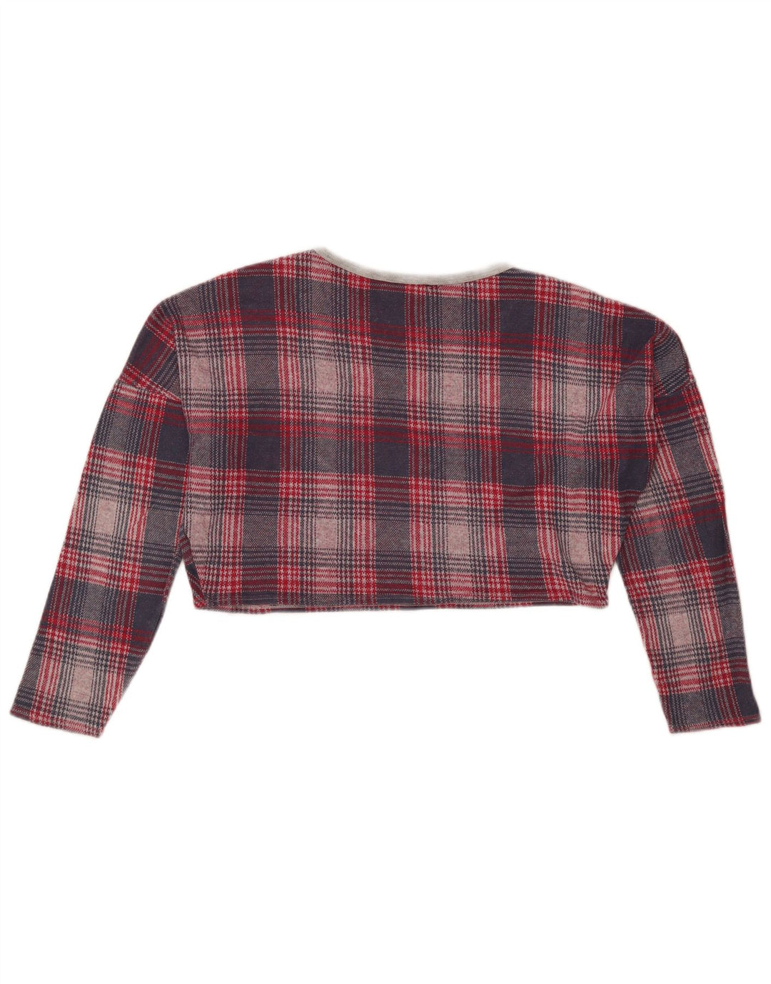 Topshop feminino cropped oversized manga comprida Reino Unido 8 pequeno houndstooth vermelho