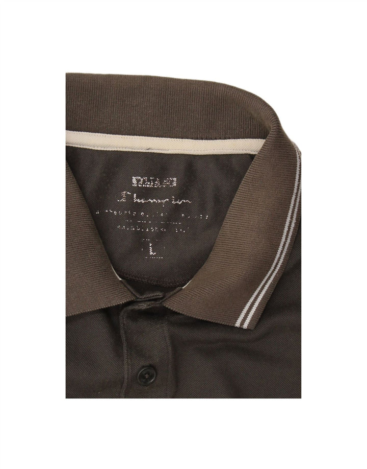 Camisa polo masculina CHAMPION grande algodão cinza