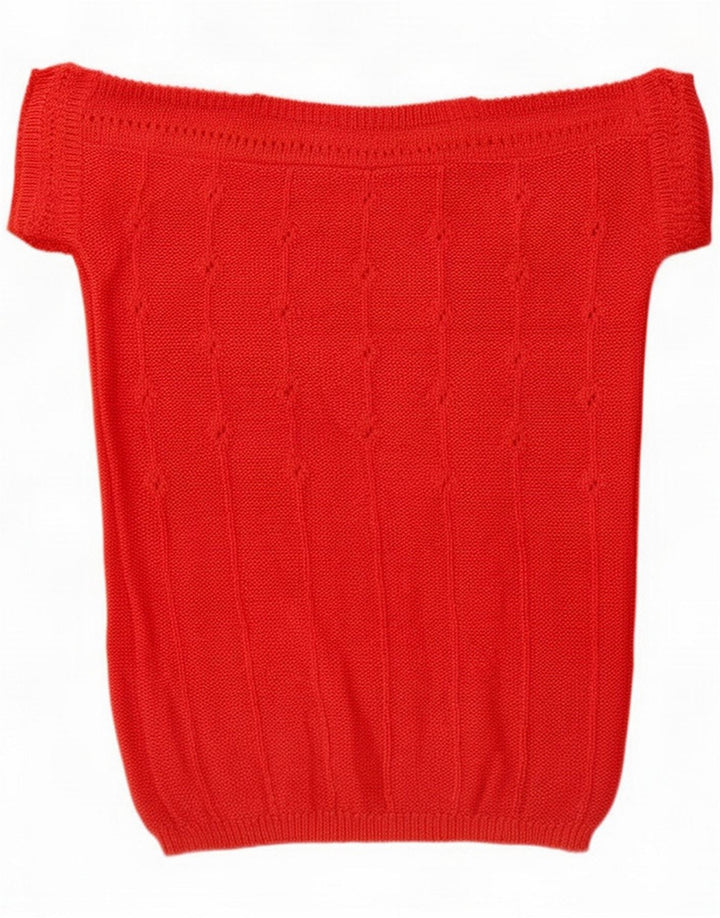 Blusa pulôver feminina vintage UK 10 pequena vermelha