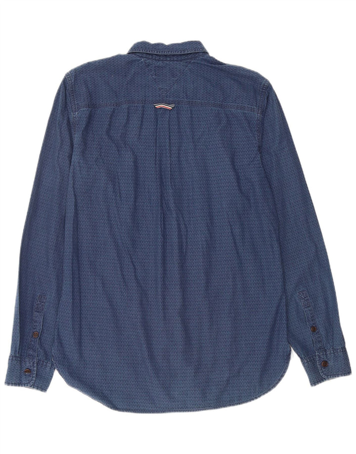 Camisa feminina TOMMY HILFIGER algodão geométrico azul médio