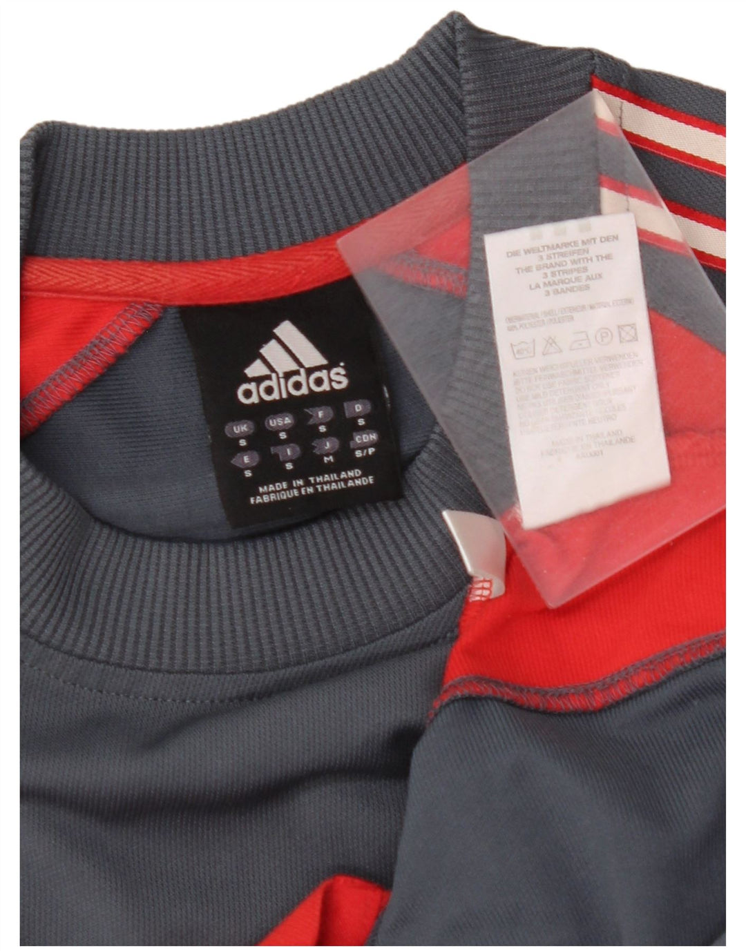 ADIDAS Mens T-Shirt Top Pequeno Cinza Colourblock Poliéster