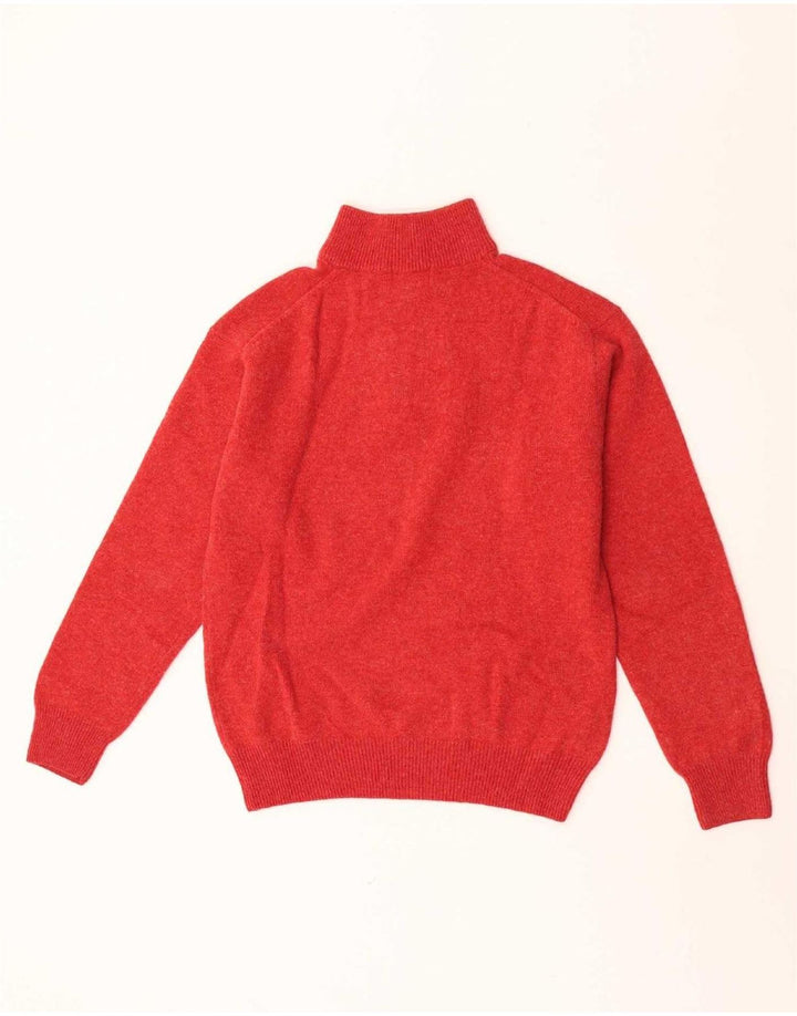 Suéter masculino Gant com zíper e gola em lã de carneiro vermelho médio