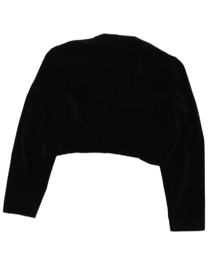 Jaqueta Bolero Feminina Vintage IT 48 XL Algodão Preto