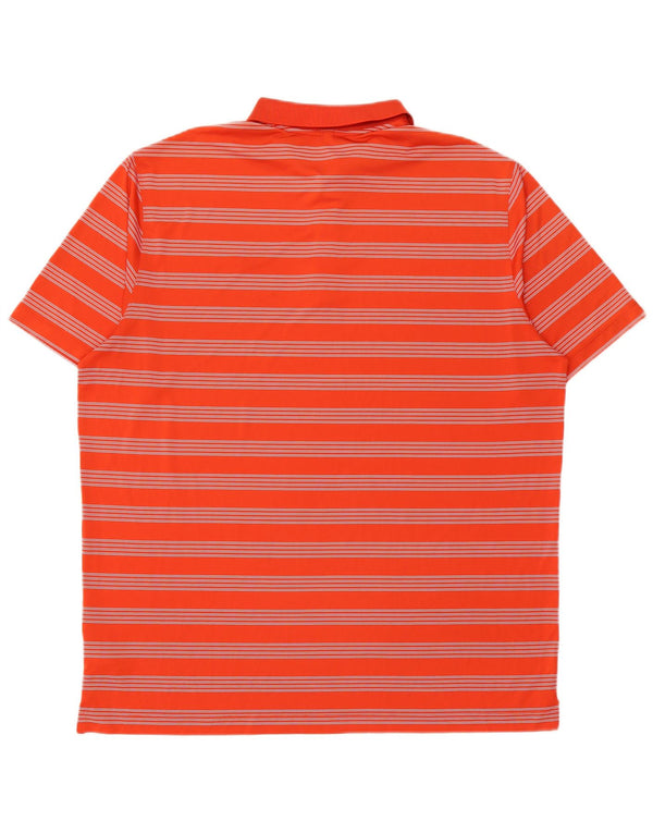 Camisa polo masculina Nike Dri Fit 2XL poliéster listrado laranja