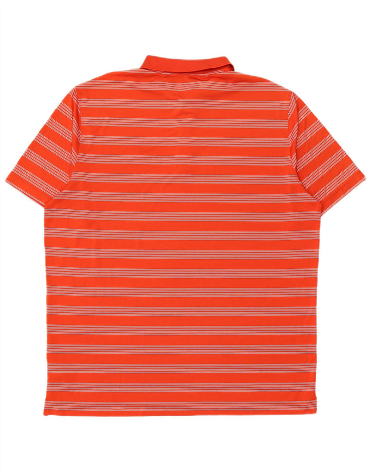 Camisa polo masculina Nike Dri Fit 2XL poliéster listrado laranja