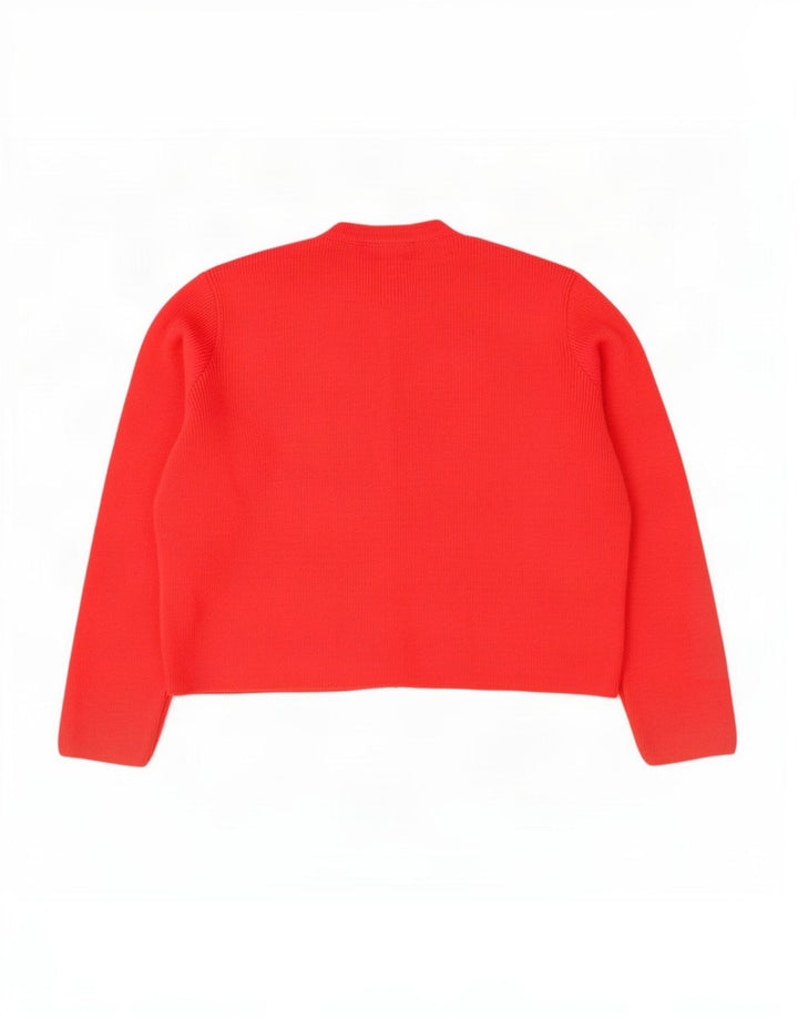 Suéter cardigã feminino grande da Marks & Spencer Reino Unido 16 grande acrílico vermelho