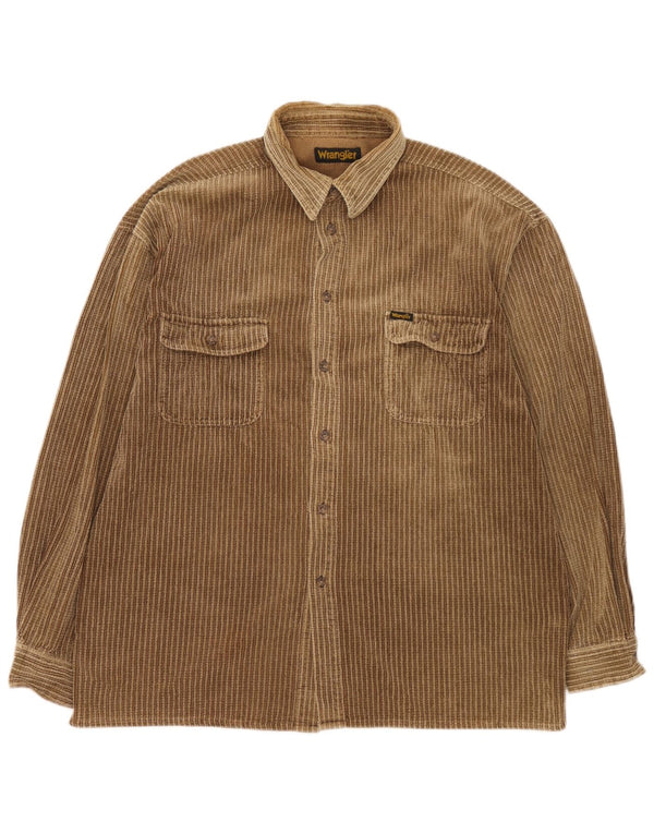 Camisa Wrangler masculina de veludo XL algodão marrom