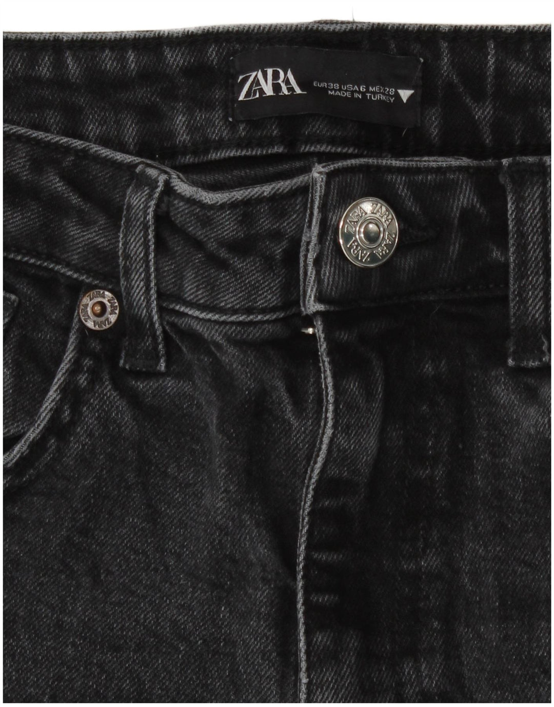 Calça jeans reta feminina Zara EU 38 pequena W28 L26 cinza