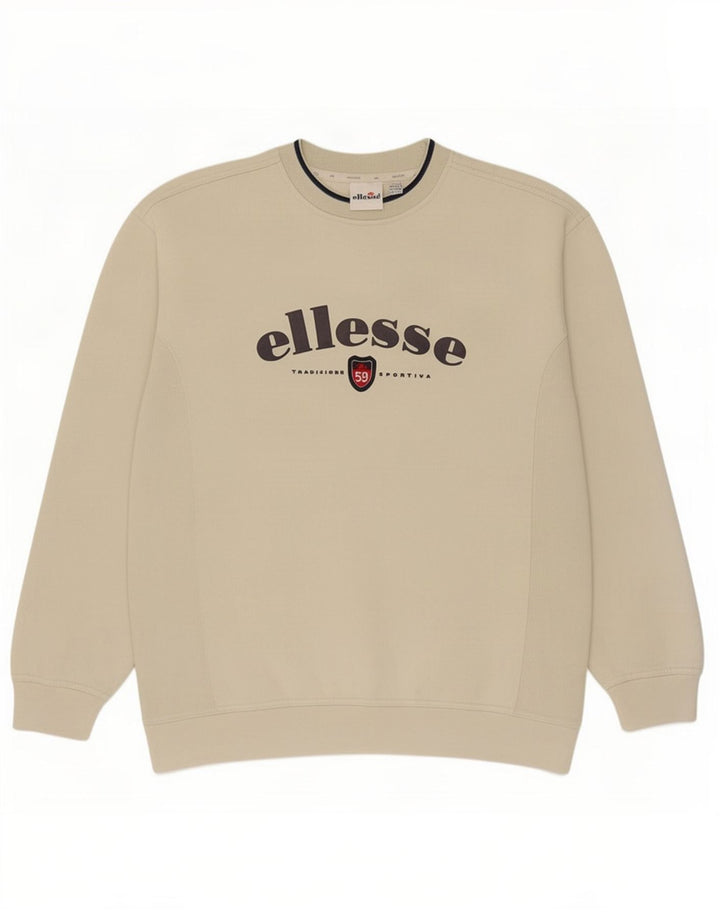 Ellesse moletom gráfico masculino jumper UK 42/44 grande bege