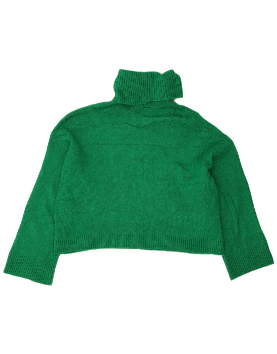 Zara Suéter feminino cropped oversized com gola redonda Reino Unido 10 pequeno verde