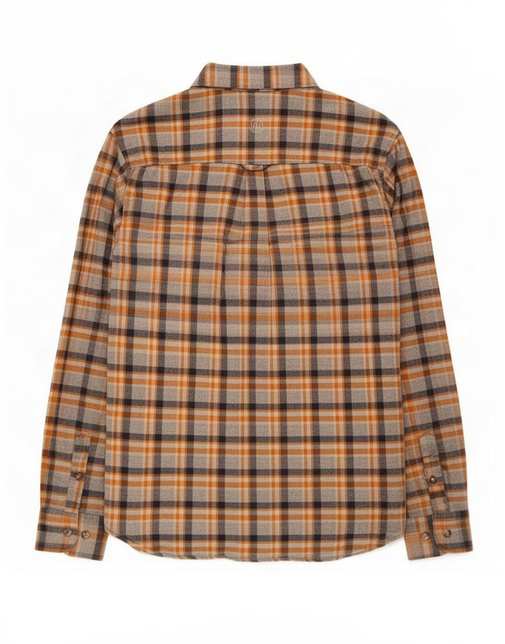 Camisa masculina de flanela com ajuste regular Fat Face, algodão xadrez pequeno cinza