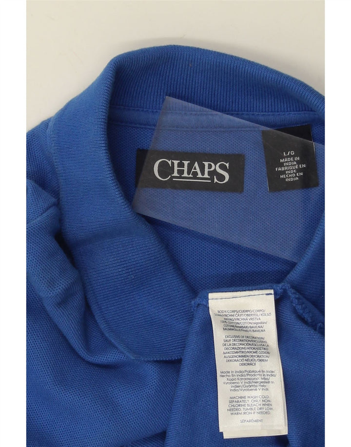 Camisa polo masculina CHAPS grande algodão azul