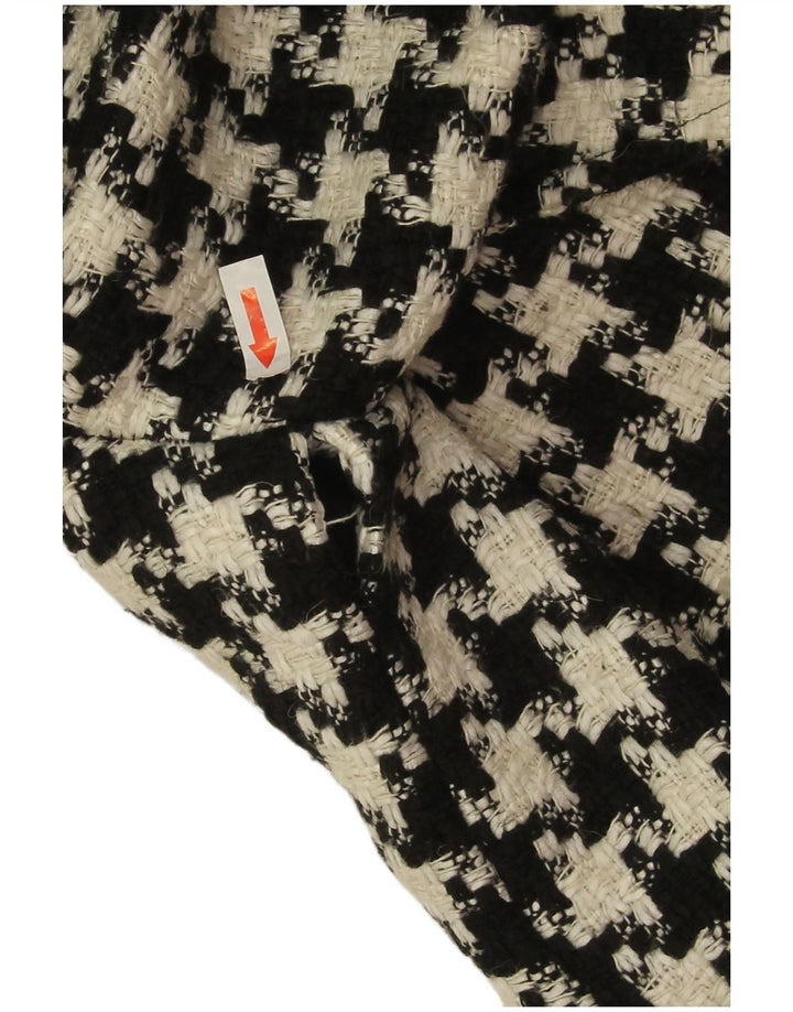 Sobretudo feminino grande Koton UK 10 pequeno preto houndstooth lã