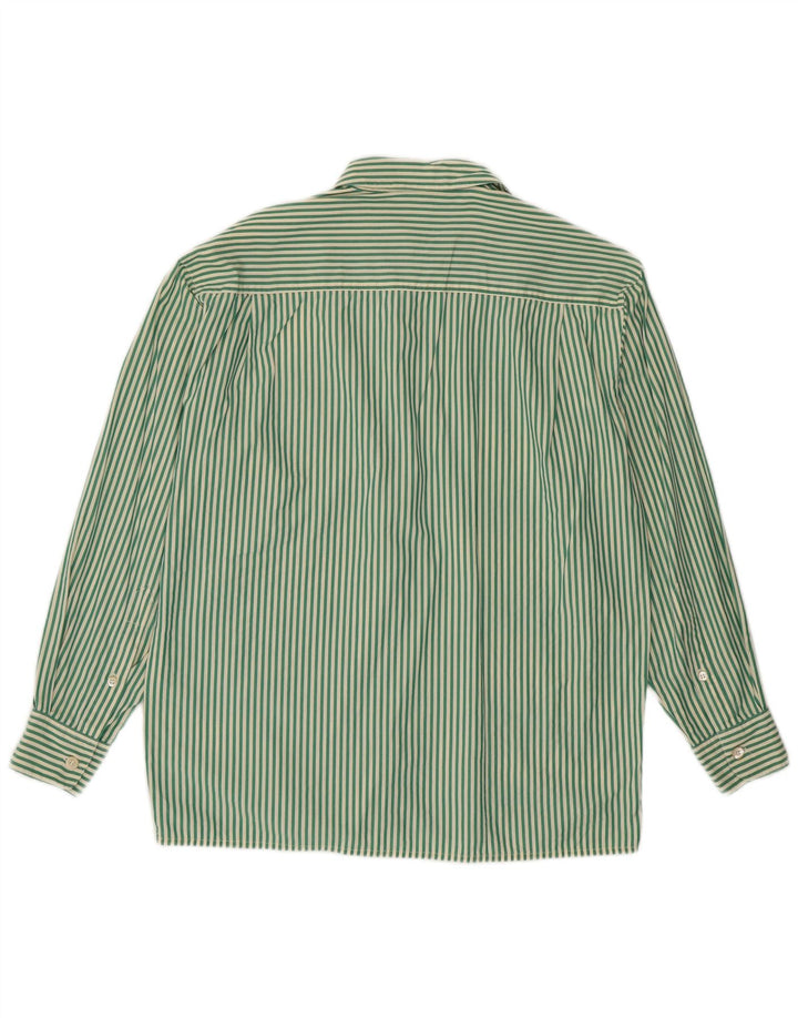 Camisa feminina de fim de semana MAX MARA UK 16 listra verde grande