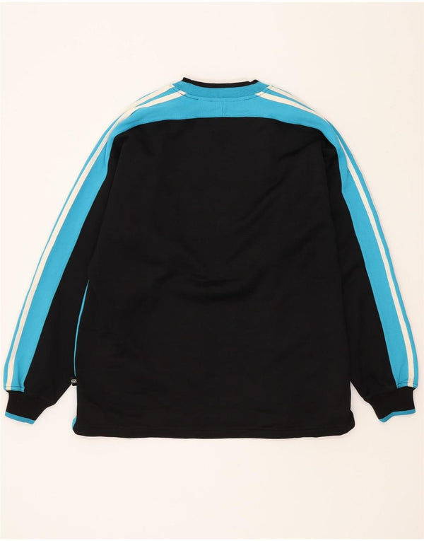 Adidas Mens Moletom Jumper UK 34/36 Pequeno Preto Colorblock Poliéster