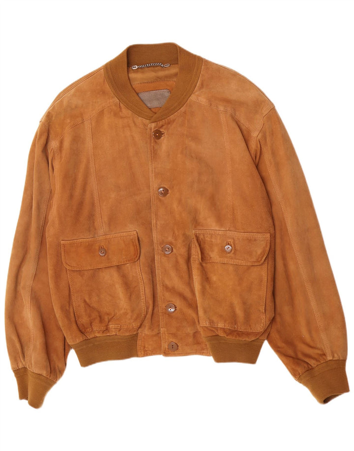 Jaqueta bomber masculina Lusso em camurça IT 52 XL couro marrom