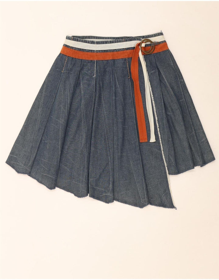 Saia jeans feminina Intrend assimétrica IT 38 XS W28 algodão azul