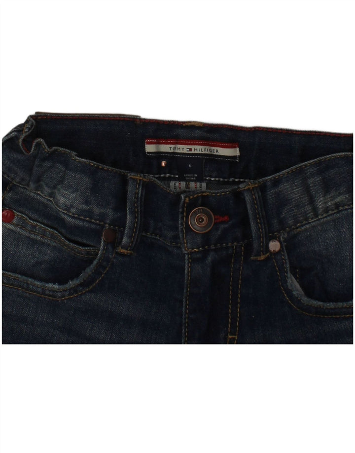 TOMMY HILFIGER Meninos jeans retos desgastados 5-6 anos W24 L20 Azul