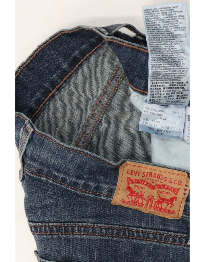 Shorts jeans feminino Levi's W28 algodão azul médio