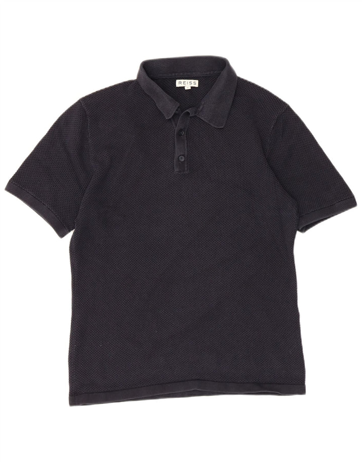 Camisa polo masculina Reiss média azul marinho