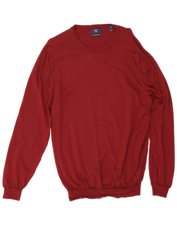 Gant Suéter masculino com gola canoa XL Lã Merino Borgonha