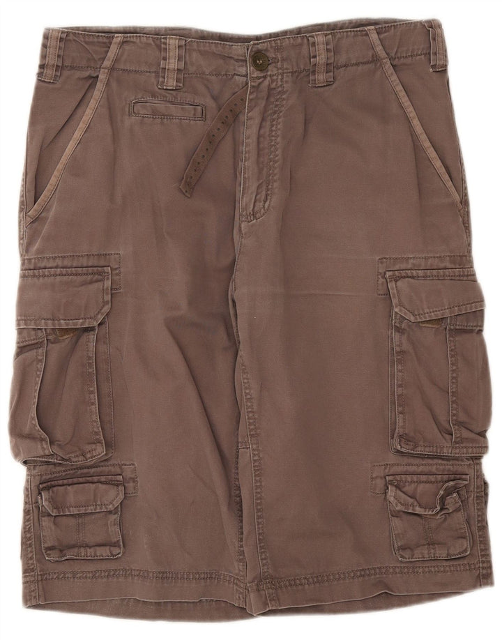 Russell Athletic Mens Cargo Shorts Grande W34 Algodão Cinza