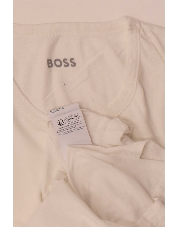 Camiseta masculina Hugo Boss grande algodão branco