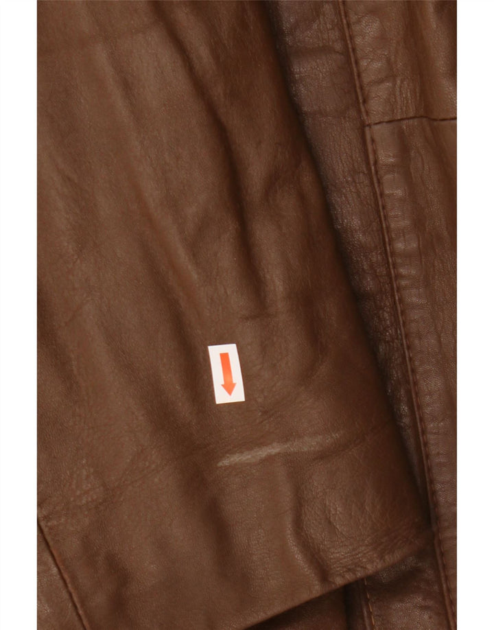 Jaqueta de couro masculina vintage IT 54 2XL couro marrom