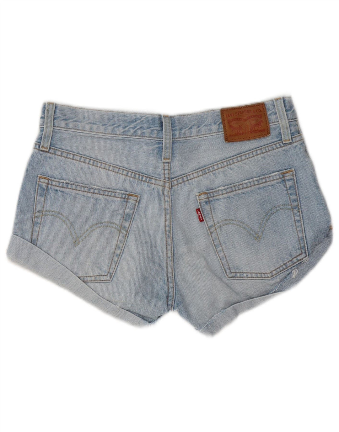 Shorts jeans feminino Levi's desgastado W24 XS azul algodão
