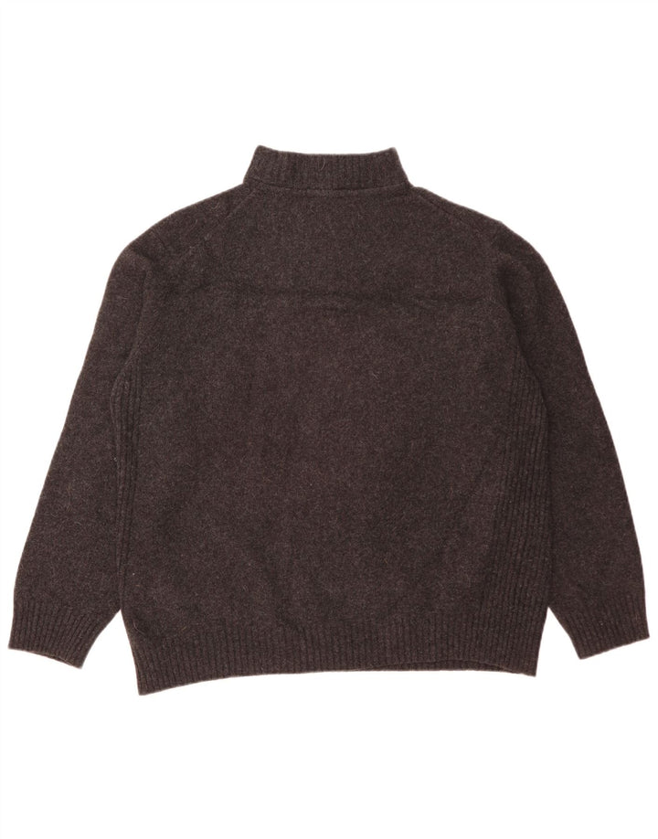 Suéter feminino Barbour com zíper e pescoço UK 20 2XL lã cinza