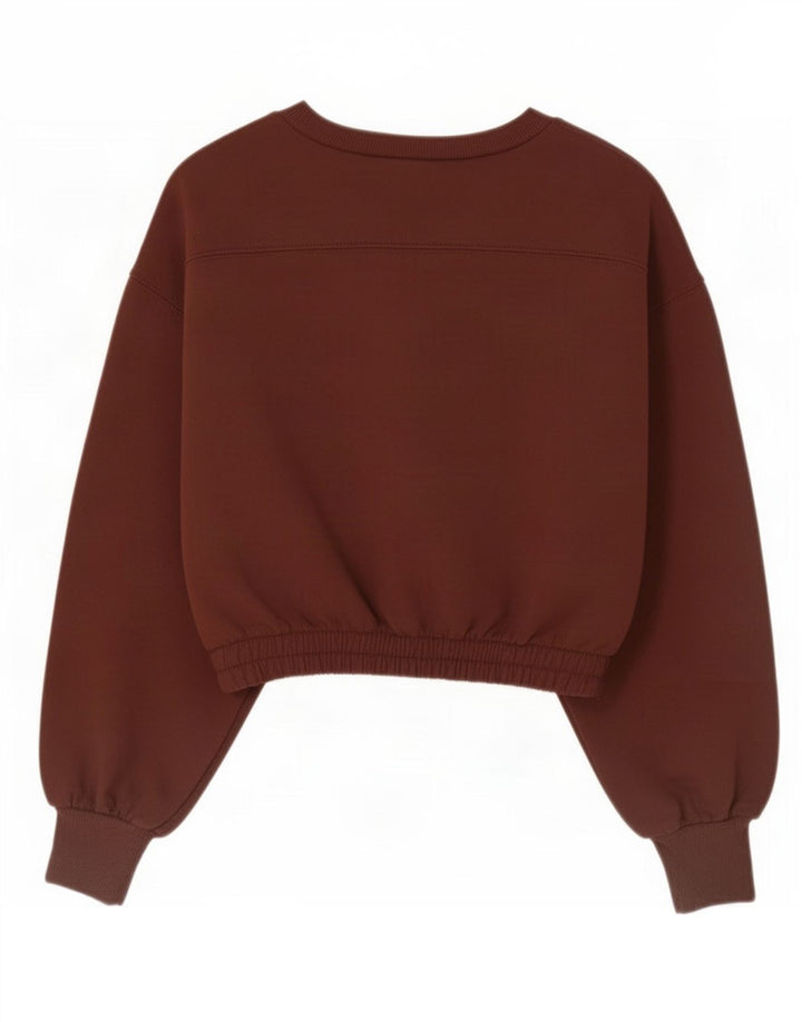 Zara Womens Crop Sweatshirt Jumper Reino Unido 10 Pequeno Marrom