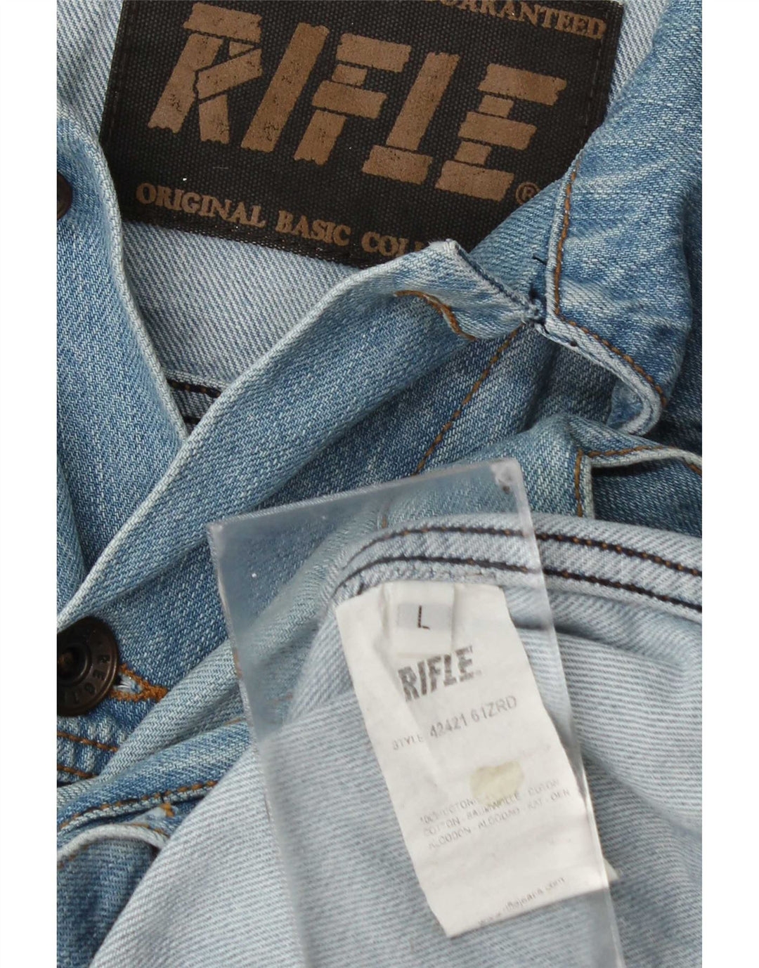 Jaqueta jeans masculina Rifle UK 40 grande algodão azul