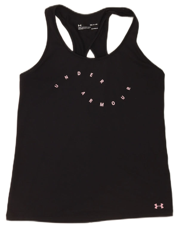 Colete feminino Under Armour Loose Fit gráfico top médio preto esportivo
