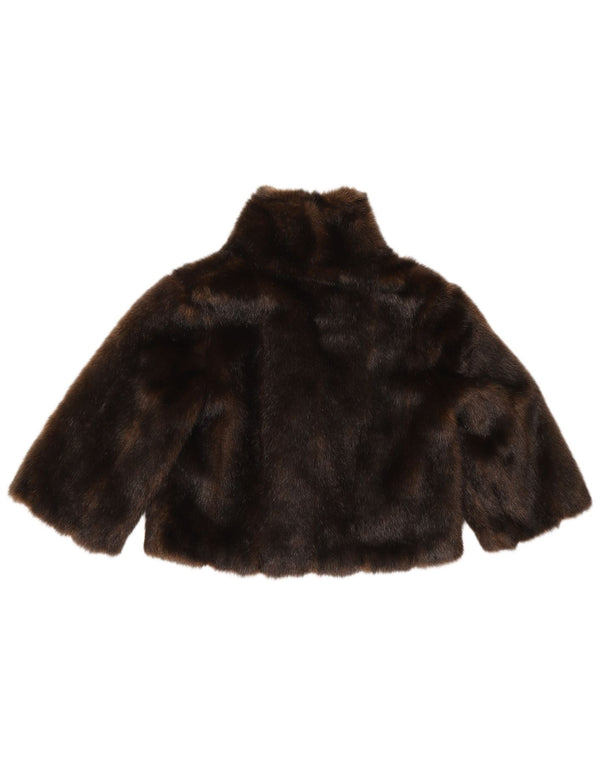 Jaqueta feminina Bolero de pele sintética Nikita com manga 3/4 Reino Unido 12 marrom médio