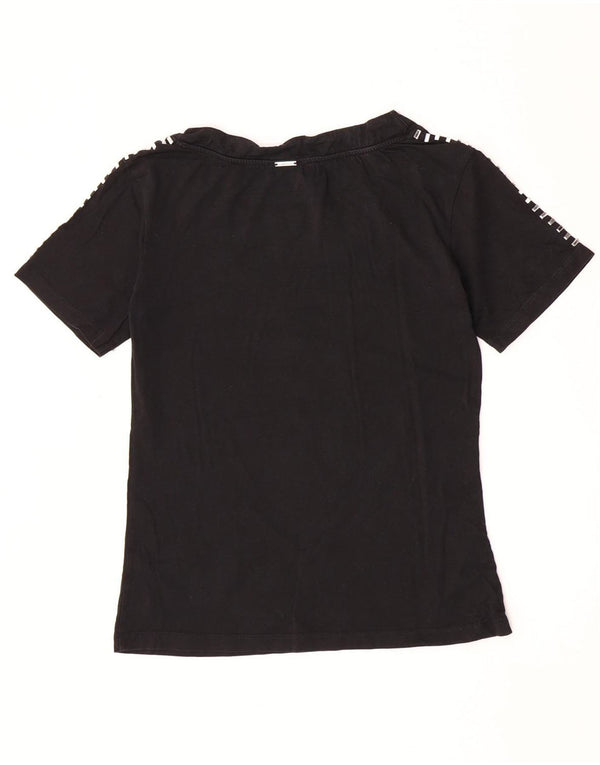 Camiseta feminina Liu Jo Top UK 10 pequeno algodão preto