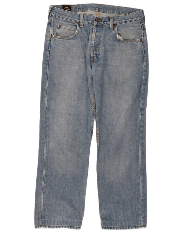 Lee Mens Seattle Straight Jeans W36 L30 Azul Algodão