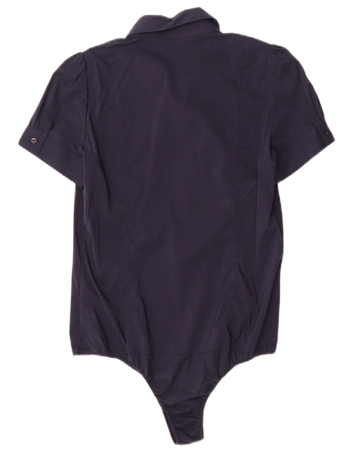 Atos Lombardini camisa feminina com babados na frente body IT 46 grande azul marinho
