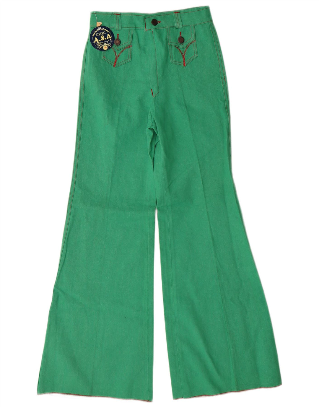 Calça feminina casual chique IT 40 pequena W24 L28 verde