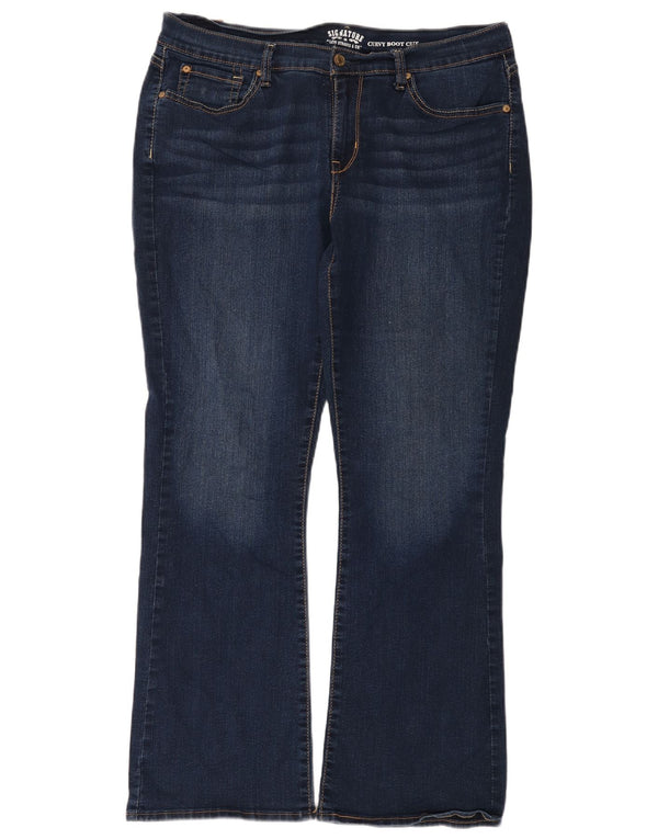 Calça jeans feminina Curvy Bootcut Levi's US 18 2XL W34 L32 azul marinho algodão