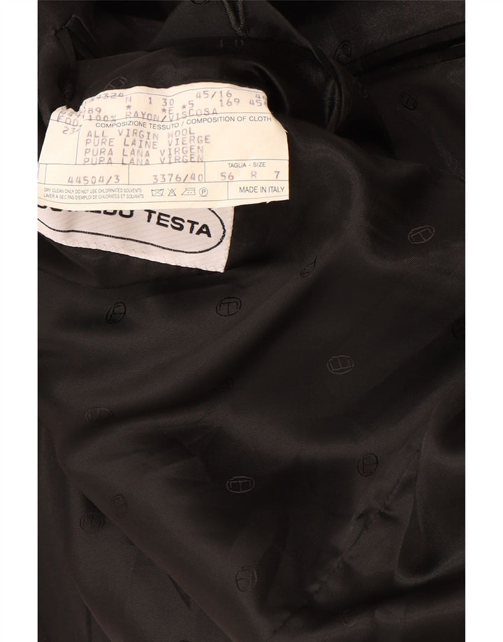 Jaqueta blazer masculina Osvaldo Testa com peito duplo UK 40 grande preta