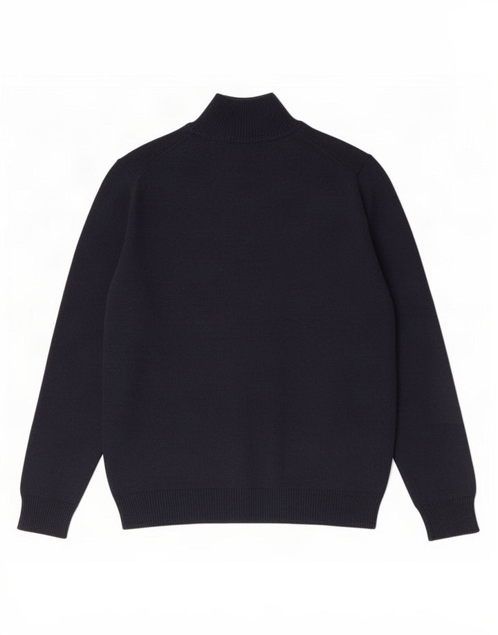 Suéter masculino Coast com zíper e gola grande de lã azul marinho