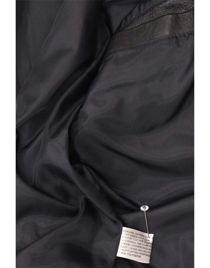 Jaqueta de couro masculina vintage para motociclista Reino Unido 38 couro preto médio