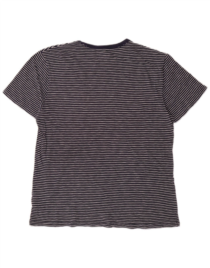 J. CREW Camiseta feminina Top UK 16 grande algodão listrado azul marinho