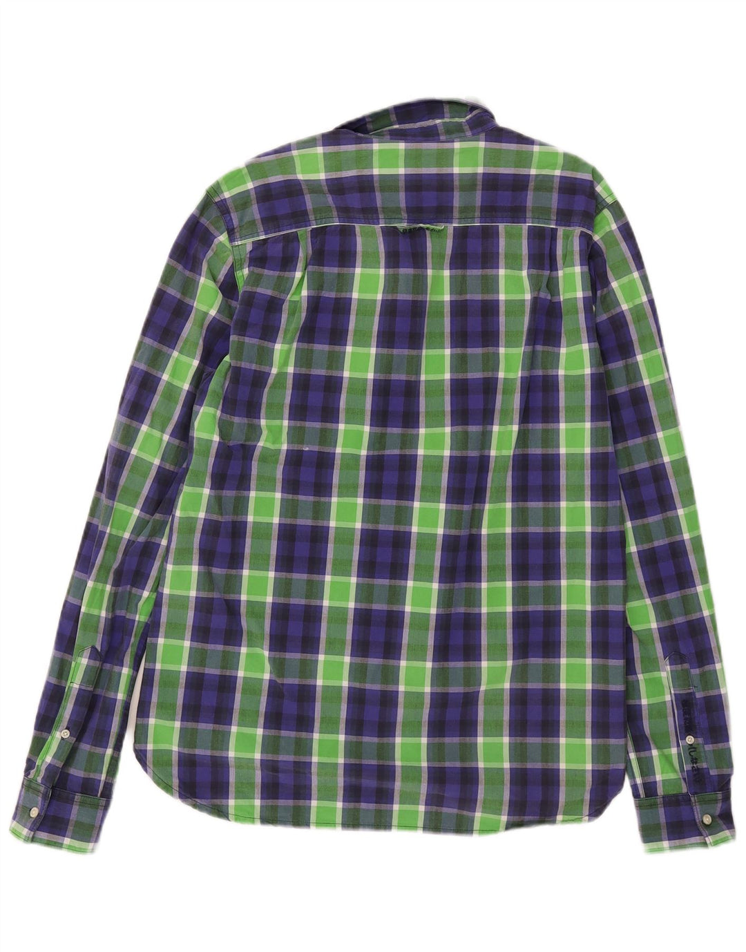 Camisa masculina Superdry grande algodão xadrez verde